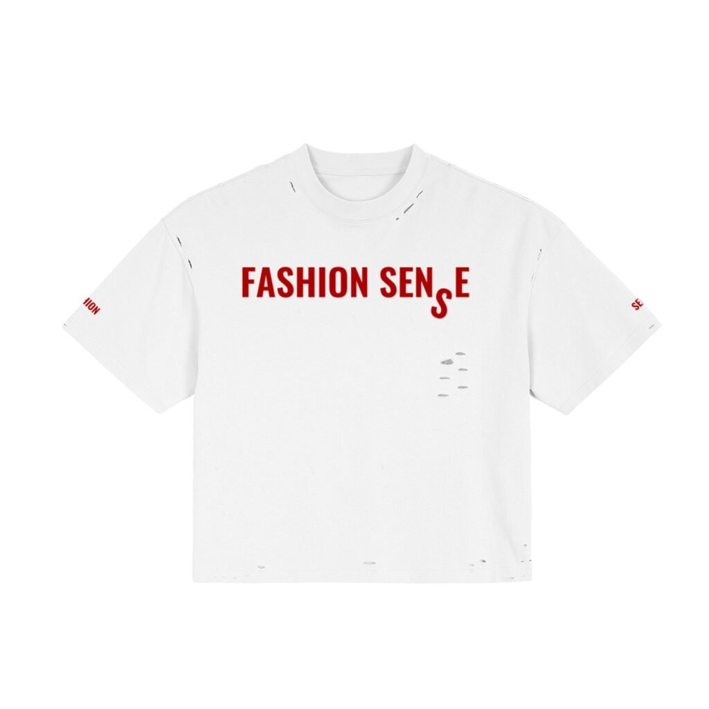 FASHION SENSE Classic Frayed Boxy Tee