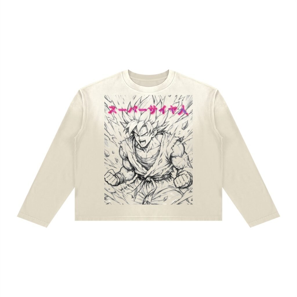"Super Saiyan" Sunfade Boxy Long Sleeve T-Shirt
